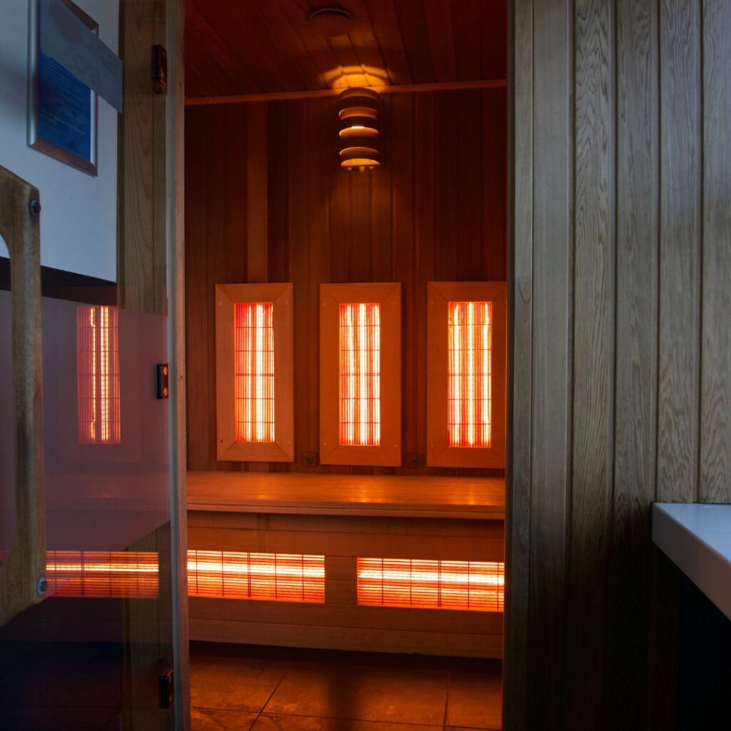 De sauna in de sportschool in Maastricht.